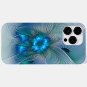 Staande ovaties, abstract blauw turquoise fractaal Case-Mate iPhone case (Achterkant (horizontaal))