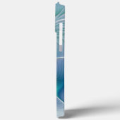 Staande ovaties, abstract blauw turquoise fractaal Case-Mate iPhone case (Achterkant / Links)