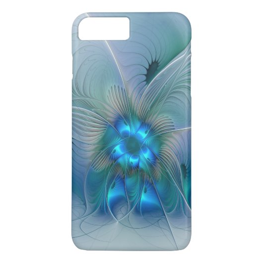 Staande ovaties, abstract blauw turquoise fractaal Case-Mate iPhone case (Achterkant)
