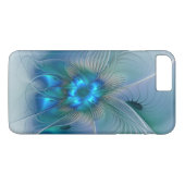 Staande ovaties, abstract blauw turquoise fractaal Case-Mate iPhone case (Achterkant (Horizontaal))