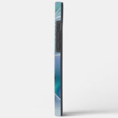 Staande ovaties, abstract blauw turquoise fractaal Case-Mate iPhone case (Achterkant / Links)