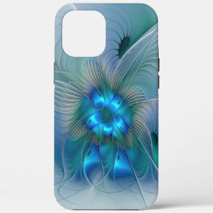 Staande ovaties, abstract blauw turquoise fractaal Case-Mate iPhone case