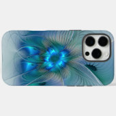 Staande ovaties, abstract blauw turquoise fractaal Case-Mate iPhone case (Achterkant (horizontaal))
