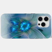 Staande ovaties, abstract blauw turquoise fractaal Case-Mate iPhone case (Achterkant (horizontaal))
