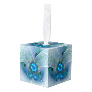 Staande ovaties, abstract blauw turquoise fractaal decoratie