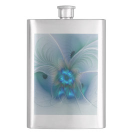 Staande ovaties, abstract blauw turquoise fractaal flacon
