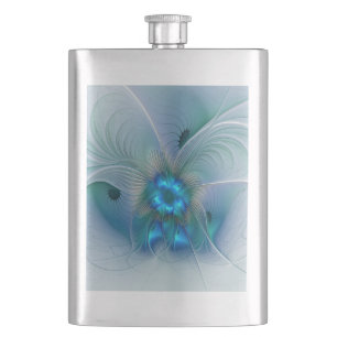 Staande ovaties, abstract blauw turquoise fractaal flacon