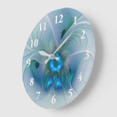 Staande ovaties, abstract blauw turquoise fractaal grote klok (Hoek)