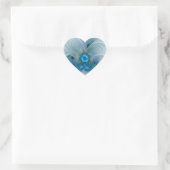 Staande ovaties, abstract blauw turquoise fractaal hart sticker (Tas)
