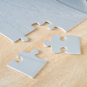 Staande ovaties, abstract blauw turquoise fractaal legpuzzel (Zijkant)