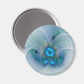 Staande ovaties, abstract blauw turquoise fractaal magneet (Voorkant / Achterkant)