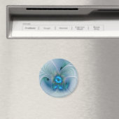 Staande ovaties, abstract blauw turquoise fractaal magneet (Insitu (Vaatwasser))
