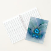 Staande ovaties, abstract blauw turquoise fractaal notitieboek (Binnen)