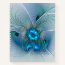 Staande ovaties, abstract blauw turquoise fractaal