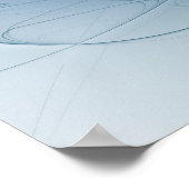 Staande ovaties, Abstract Blauw Turquoise Fractaal Poster (Hoek)