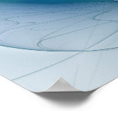 Staande ovaties, abstract blauw turquoise fractaal poster (Hoek)