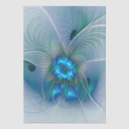 Staande ovaties, abstract blauw turquoise fractaal tissuepapier