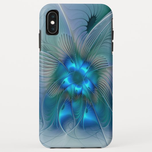 Staande ovaties, Abstract Blauwe Turquoise Fractal Case-Mate iPhone Case (Achterkant)