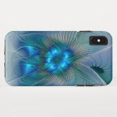 Staande ovaties, Abstract Blauwe Turquoise Fractal Case-Mate iPhone Case (Achterkant (horizontaal))