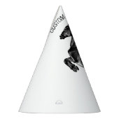 Staande Paard Papier Party Pet met Aangepaste Teks Feesthoedjes (Links)