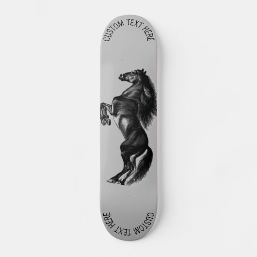 Staande Paard Skateboard met Aangepaste Tekst (Voorkant)