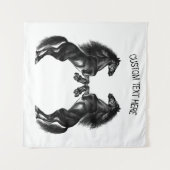 Staande Paard Tapestry met Aangepaste Tekst Wandkleed (Voorkant (horizontaal))