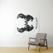 Staande Paard Tapestry met Aangepaste Tekst Wandkleed (In Situ (horizontaal))