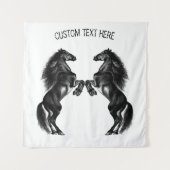 Staande Paard Tapestry met Aangepaste Tekst Wandkleed (Voorkant)