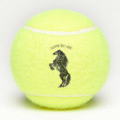 Staande Paard Tennisballen met Aangepaste Tekst (Achterkant)