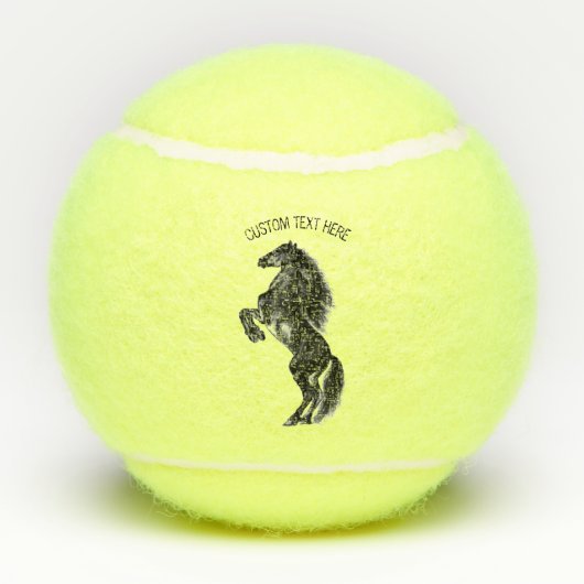 Staande Paard Tennisballen met Aangepaste Tekst (Achterkant)