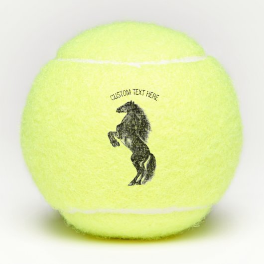 Staande Paard Tennisballen met Aangepaste Tekst (Voorkant)