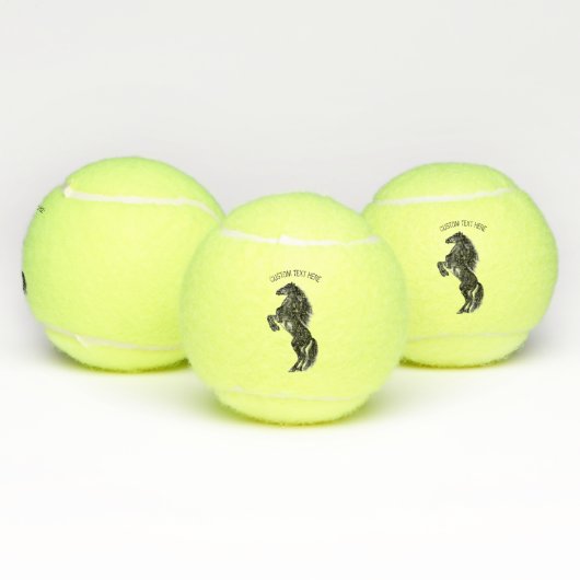 Staande Paard Tennisballen met Aangepaste Tekst (Multi)