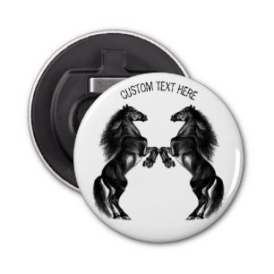 Staande Paarden Flesopener met Aangepaste Tekst Button Flesopener