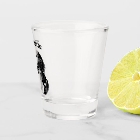 Staande Paarden Schot Glas met Aangepaste Tekst (Rechts)