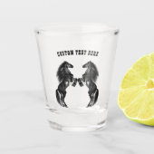 Staande Paarden Schot Glas met Aangepaste Tekst (Voorkant)