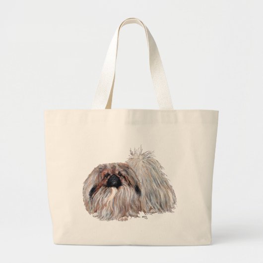 Staande Pekingees Grote Tote Bag (Voorkant)
