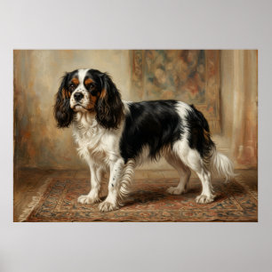 Staande portret van Cavalier King Charles Spaniel Poster