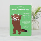 Staande Rode Panda Schattigee Groene Douanepartij Kaart (Staand voorkant)