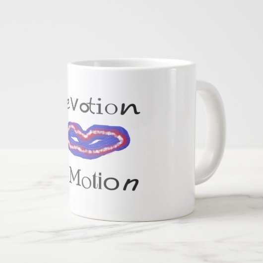 Staande sterke boodschap met patronen grote koffiekop (Voorkant rechts)