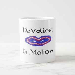 Staande sterke boodschap met patronen grote koffiekop