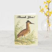 Staande vogel, kijk, "Dank je!" Briefkaart (Gele Bloem)