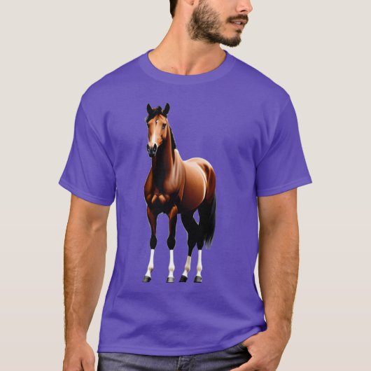 Staande Warmbloed Paard cadeau T-shirt (Voorkant)