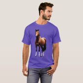 Staande Warmbloed Paard cadeau T-shirt (Voorkant volledig)