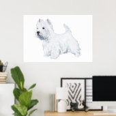 Staande Westie Poster (Thuiskantoor)