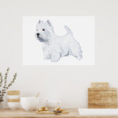Staande Westie Poster (Keuken)