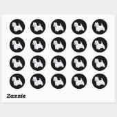 Staande Westie Ronde Sticker (Vel)