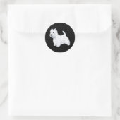 Staande Westie Ronde Sticker (Tas)