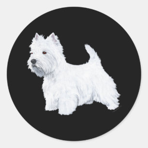 Staande Westie Ronde Sticker