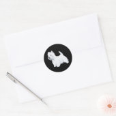 Staande Westie Ronde Sticker (Envelop)