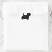 Staande Westie Silhouet Ronde Sticker (Tas)